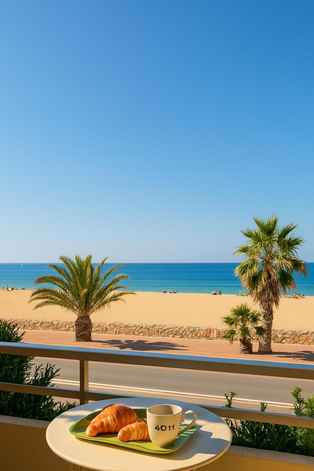 קאנט אן רוסיון "Plage" Splendide Vue Mer Depuis La Chambre Et Le Salon Cuisine, 20M De La Plage! מראה חיצוני תמונה
